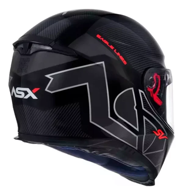 CAPACETE ASX EAGLE LINES C/OCULOS BRILHO PRETO/GRAFITE -58 - Imagem 4