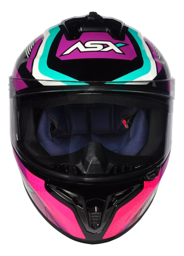 CAPACETE ASX DRAKEN COUGAR BRILHO PRETO/PINK/TIFFANY -56 - Imagem 11