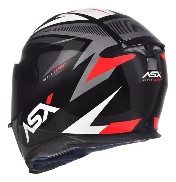 CAPACETE ASX EAGLE STREET BRILHO PRETO/GRAFITE/BRANCO -60 - Imagem 2