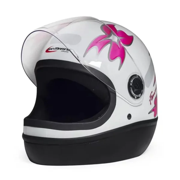 CAPACETE SAN MARINO FÓRMULA 1 FEMME BRANCO/ROSA -56