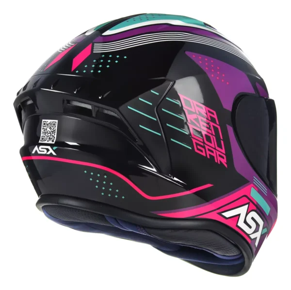 CAPACETE ASX DRAKEN COUGAR BRILHO PRETO/PINK/TIFFANY -56 - Imagem 5
