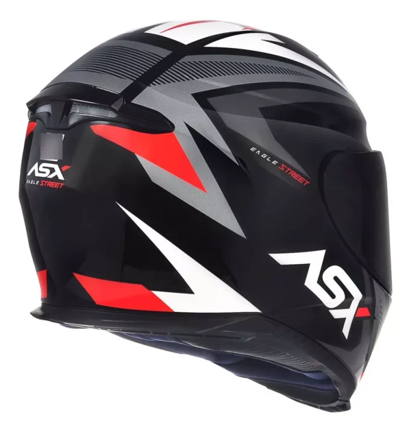 CAPACETE ASX EAGLE STREET BRILHO PRETO/GRAFITE/BRANCO -60 - Imagem 4