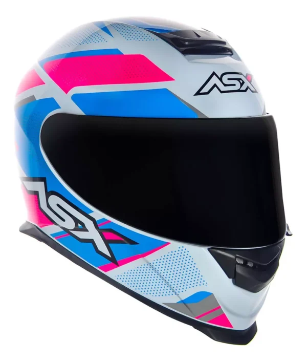 CAPACETE ASX EAGLE FAST BRILHO BRANCO/ROSA/AZUL-58 - Imagem 2