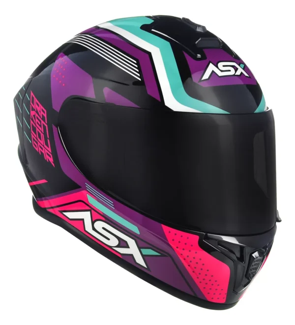 CAPACETE ASX DRAKEN COUGAR BRILHO PRETO/PINK/TIFFANY -56 - Imagem 7