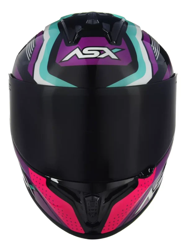 CAPACETE ASX DRAKEN COUGAR BRILHO PRETO/PINK/TIFFANY -56 - Imagem 8