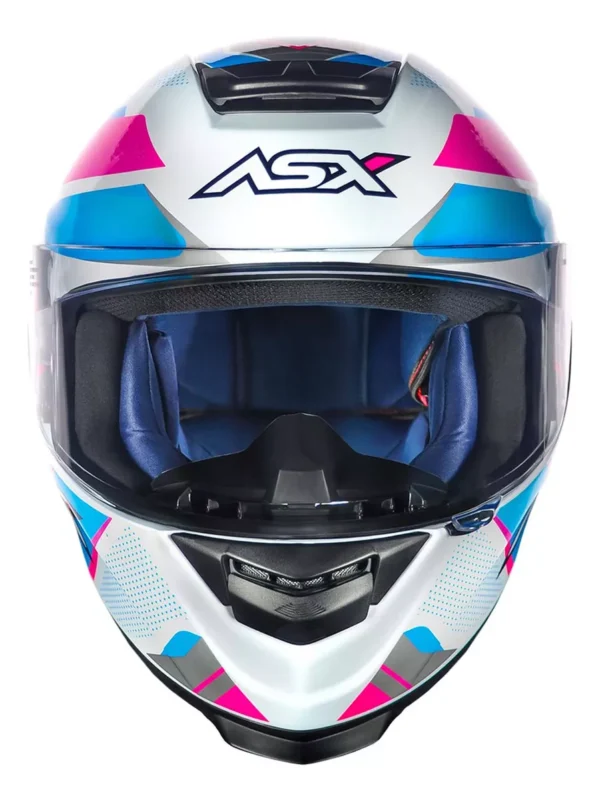 CAPACETE ASX EAGLE FAST BRILHO BRANCO/ROSA/AZUL-58 - Imagem 8