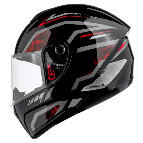 CAPACETE DRIVE 2 HG PULSE PRETO/VERMELHO-60