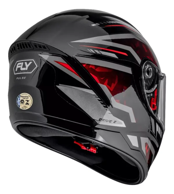 CAPACETE DRIVE 2 HG PULSE PRETO/VERMELHO-60 - Imagem 3