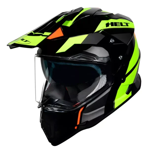 CAPACETE CROSS VISION GLASS DUSTY COM OCULOS VERDE E CINZA-60
