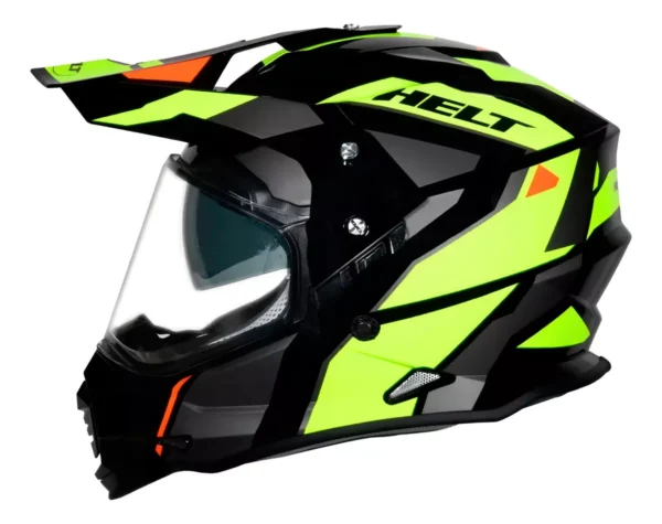 CAPACETE CROSS VISION GLASS DUSTY COM OCULOS VERDE E CINZA-60 - Imagem 3